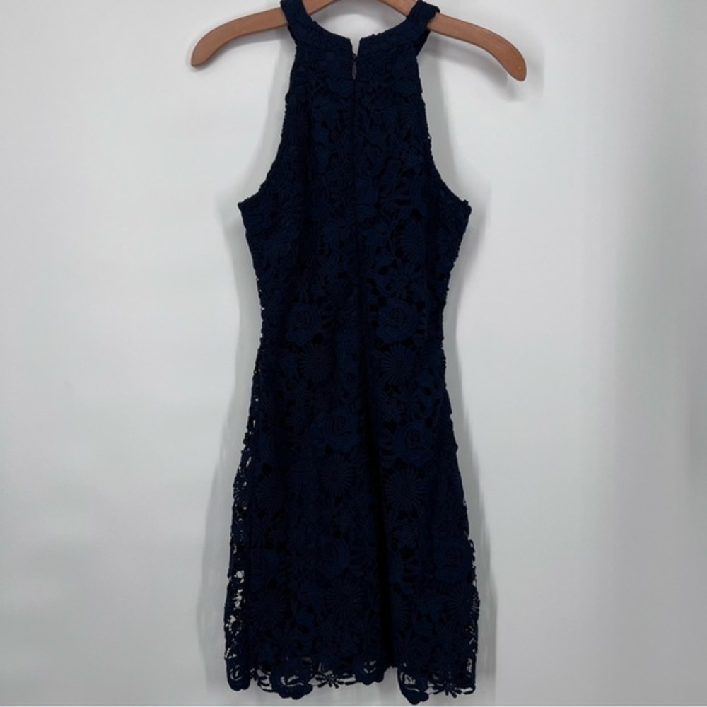 Lulu’s Love Poem Navy Blue Lace Mini Dress - Picture 4 of 5